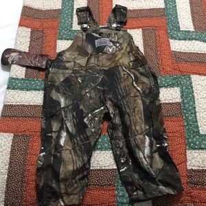 Roundhouse camo toddler overalls